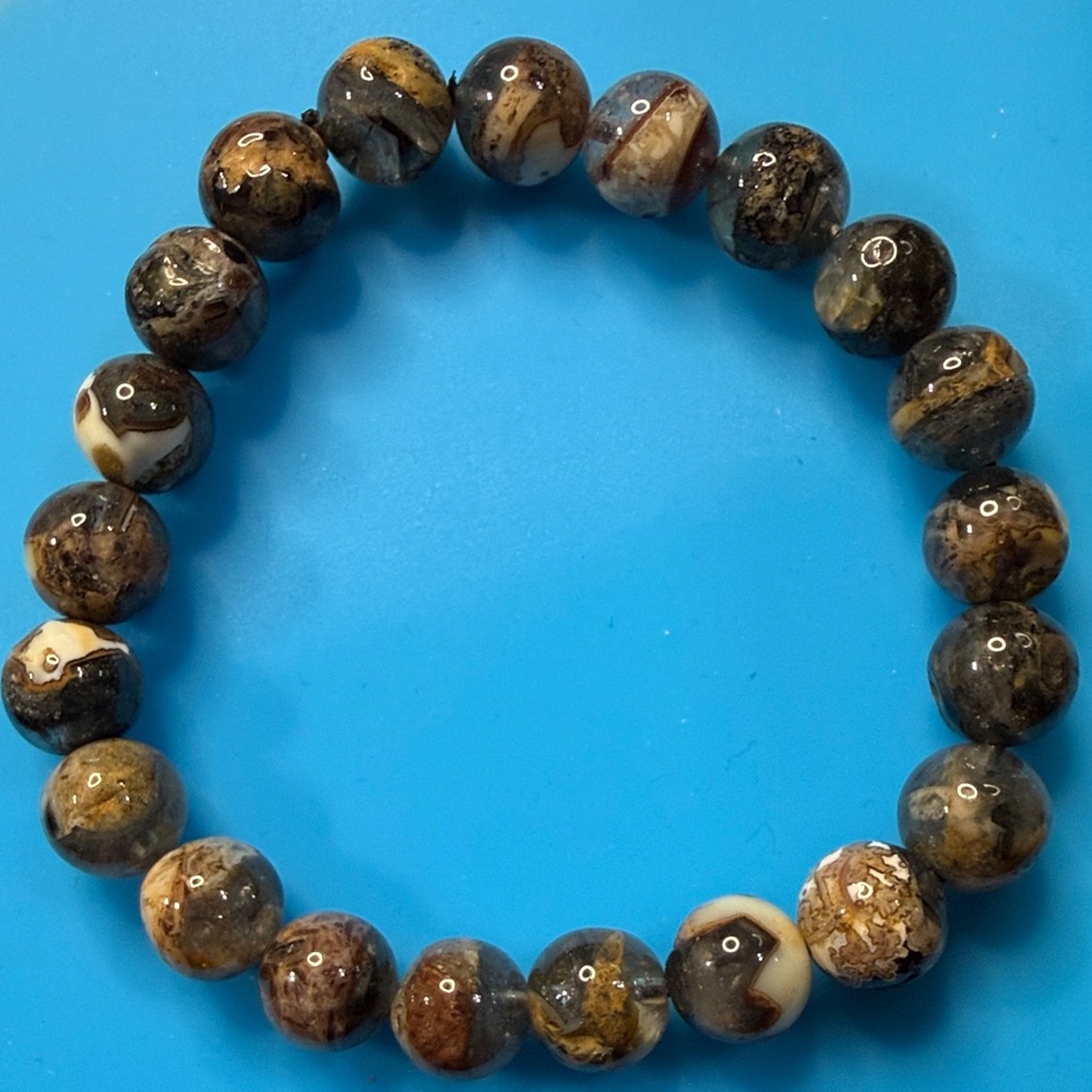 Brown and Tan Beaded Bracelet